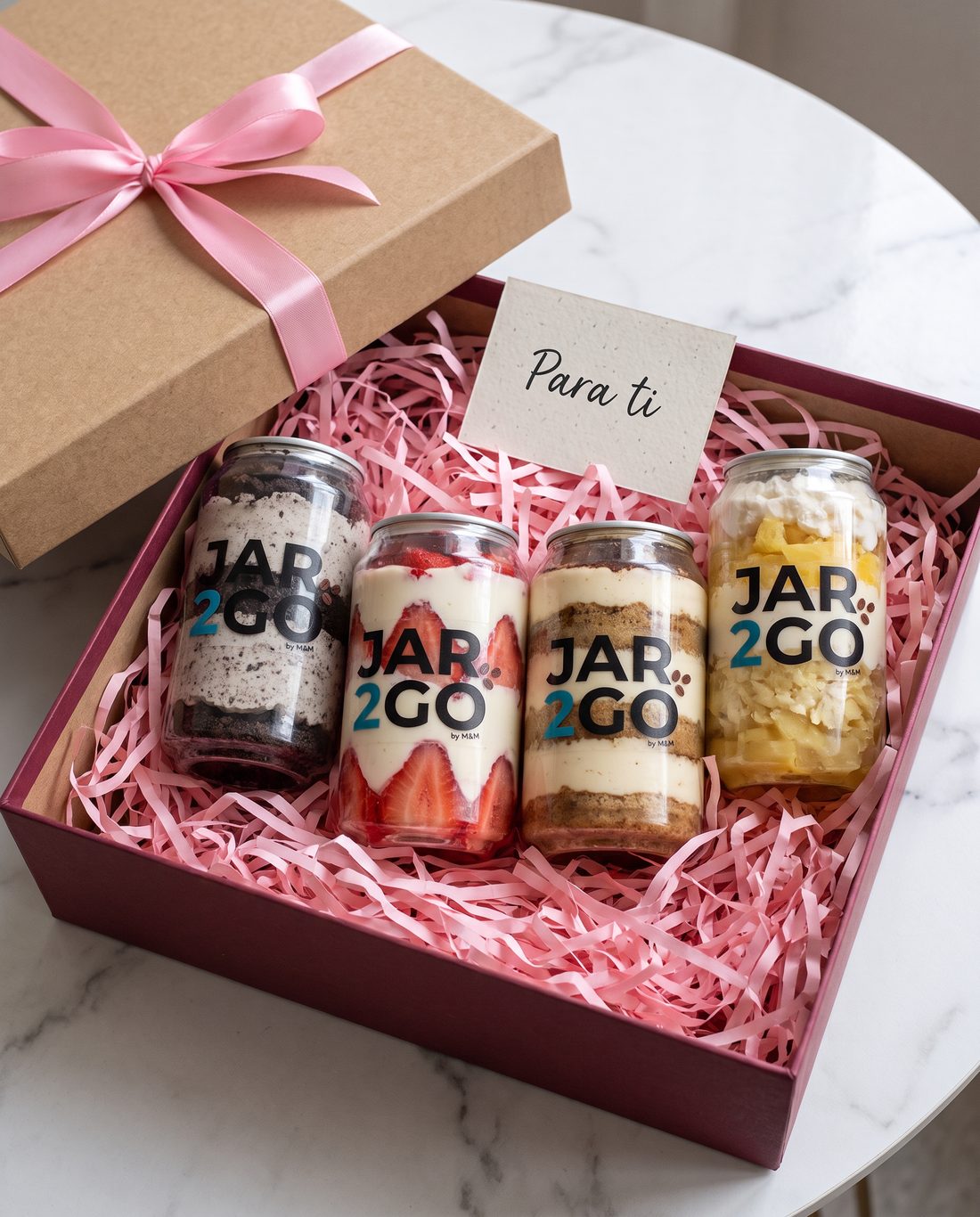 Caja de regalo con cuatro latas JAR2GO